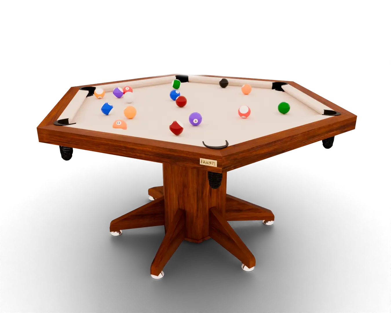 Mesa de Sinuca e Jantar Sextavada da Bilhart's